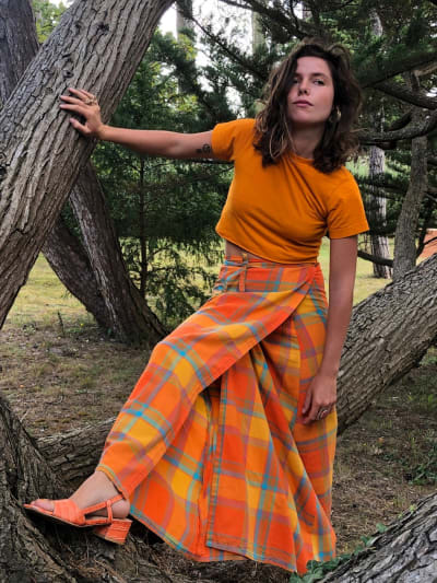 Photo du look Portefeuille et Madras Orange