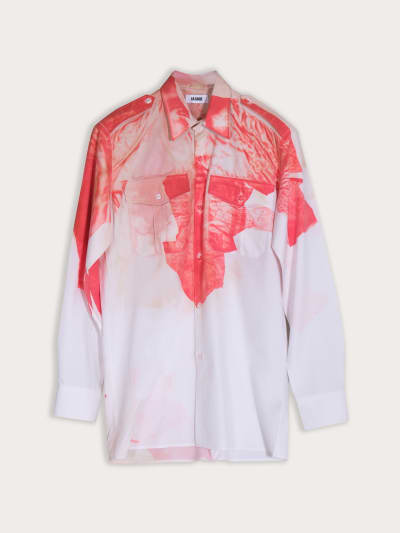 Photo du produit Chemise La Cage Blanche et Rouge à Imprimé 