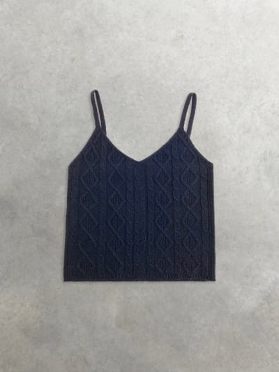 Photo du produit Débardeur Vintage Tricoté Bleu Marine