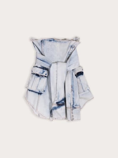 Photo du produit Jupe Balmain en Denim "Ceinture Manches" 