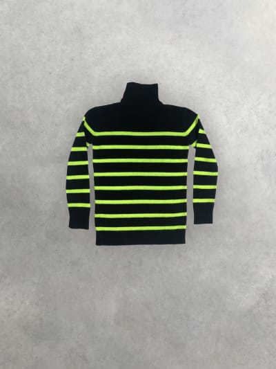 Photo du produit Pull Marinière Balmain Noir et Jaune Fluo