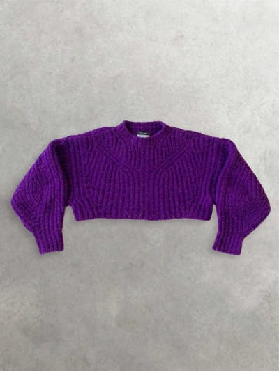 Photo du produit Pull Violet Isabel Marant Super Crop à Manches Bouffantes