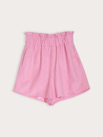 Photo du produit Short Rose Ganni Taille Haute en Laine