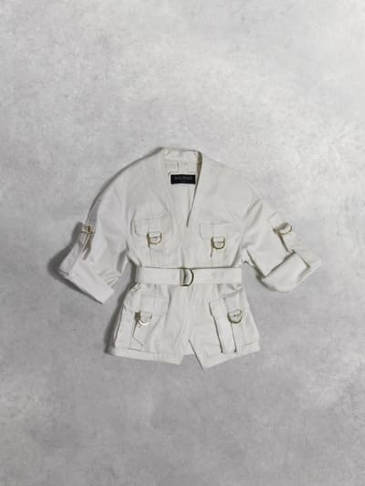 Photo du produit Veste Saharienne Balmain en Coton Blanc