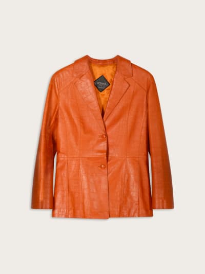 Photo du produit Veste Tailleur en Cuir Orange Serra by Torras Vintage