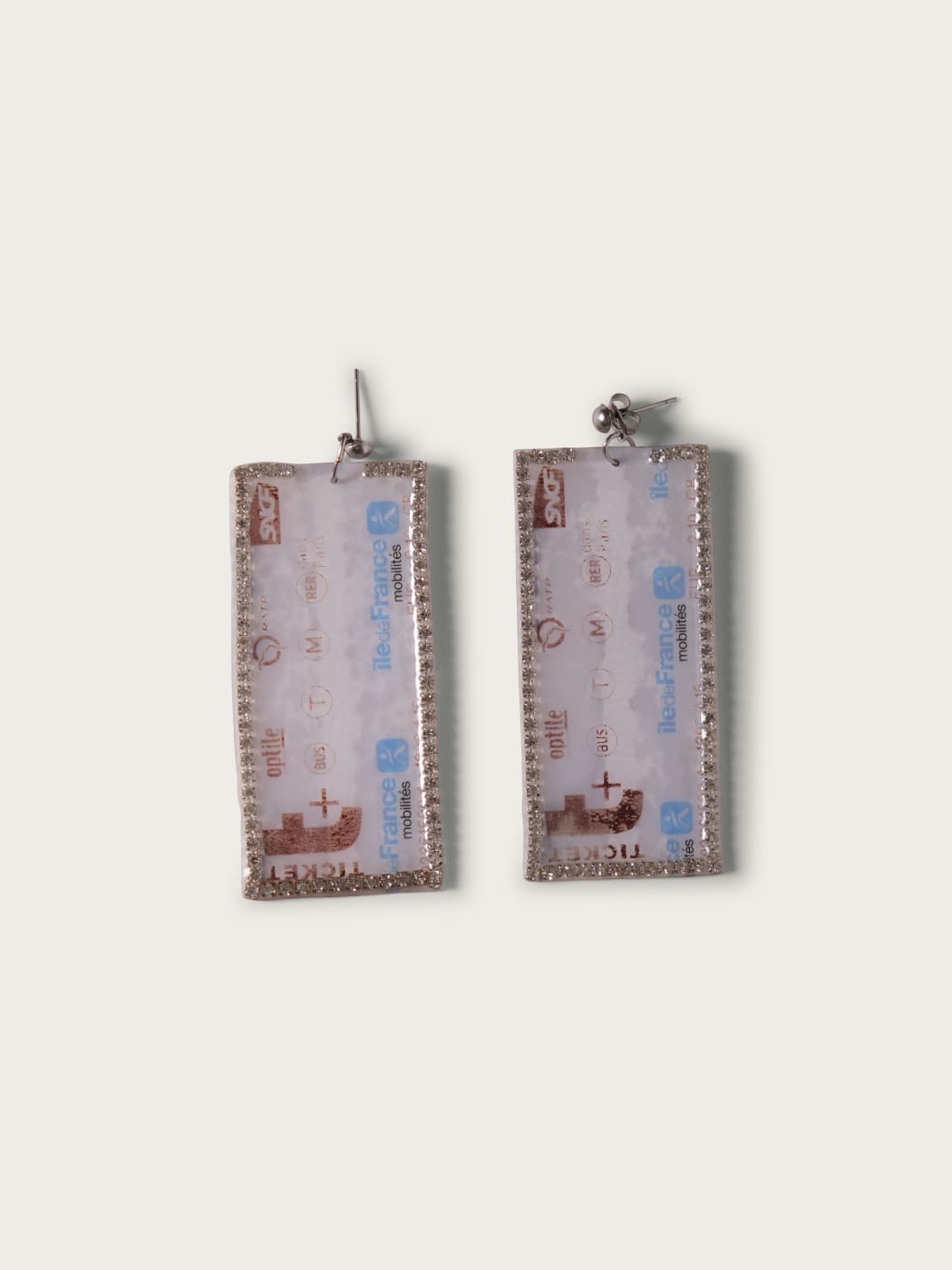 Photo principale du produit Boucles d'oreilles ticket de métro  de la marque Inès Pineau
