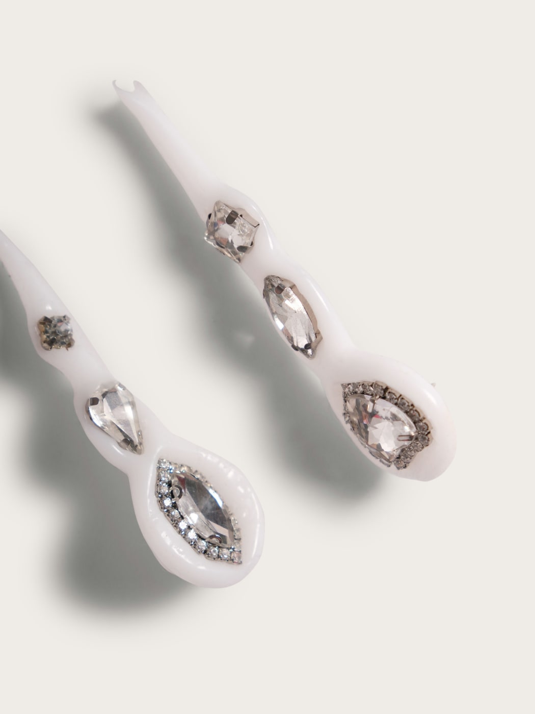 Photo secondaire du produit Boucles silicone blanches diamants argentés de la marque House of Rubber