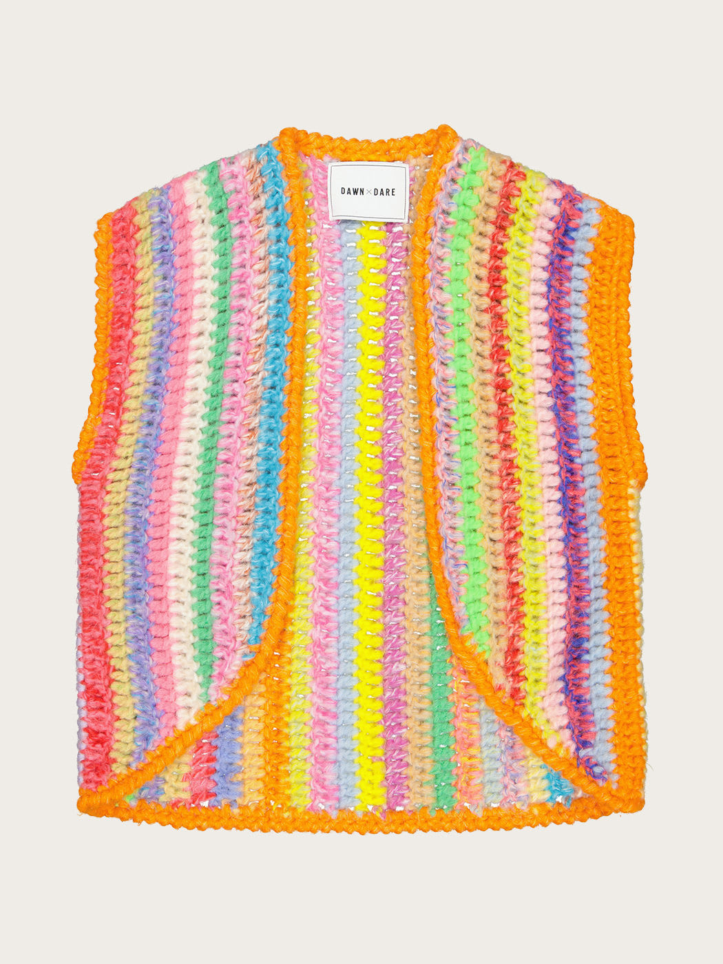 Photo principale du produit Cardigan sans manches à rayures multicolore de la marque Dawn x Dare