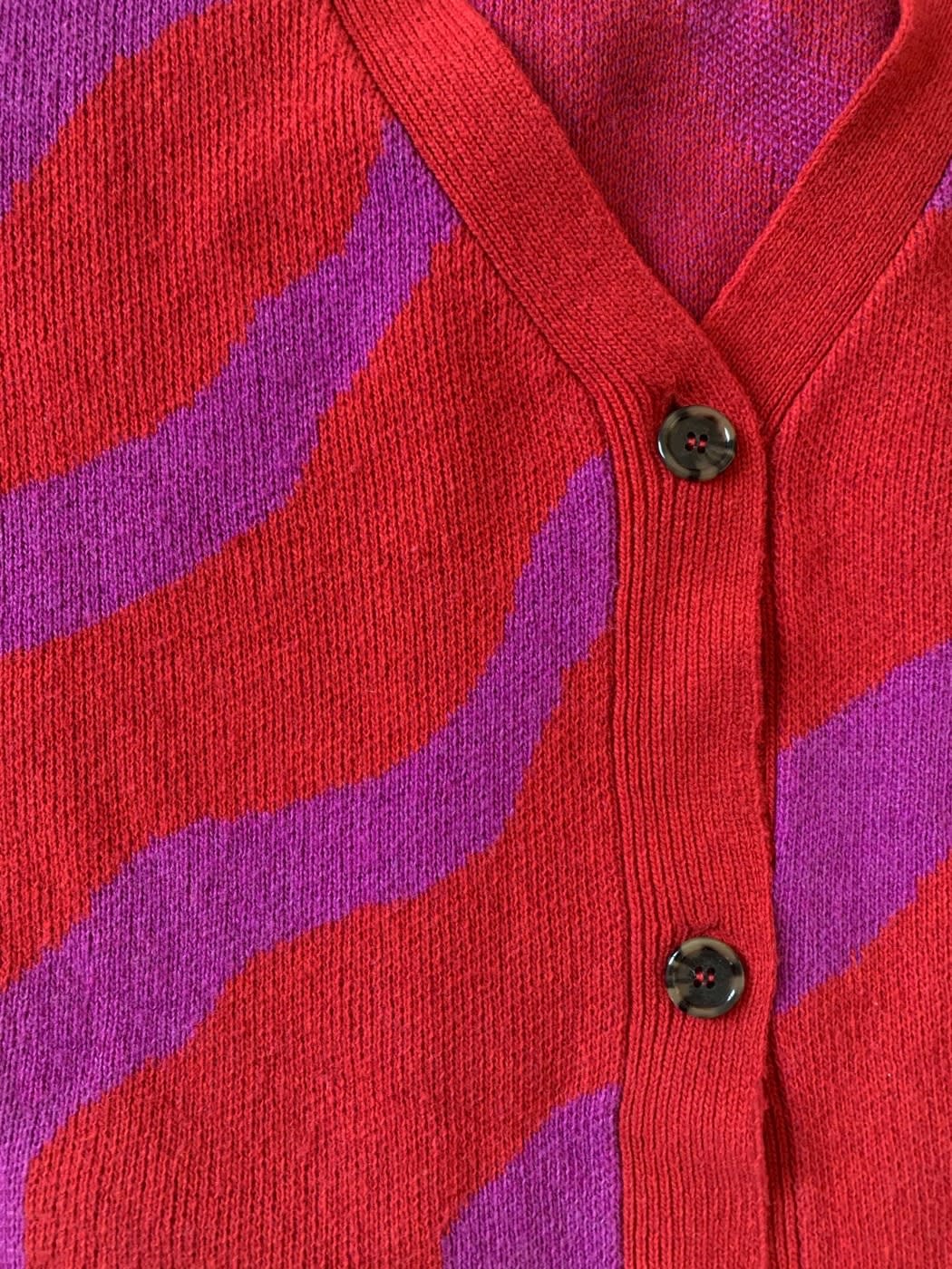 Photo secondaire du produit Cardigan Zébré Andore Sunset Rouge et Fuchsia de la marque Andore