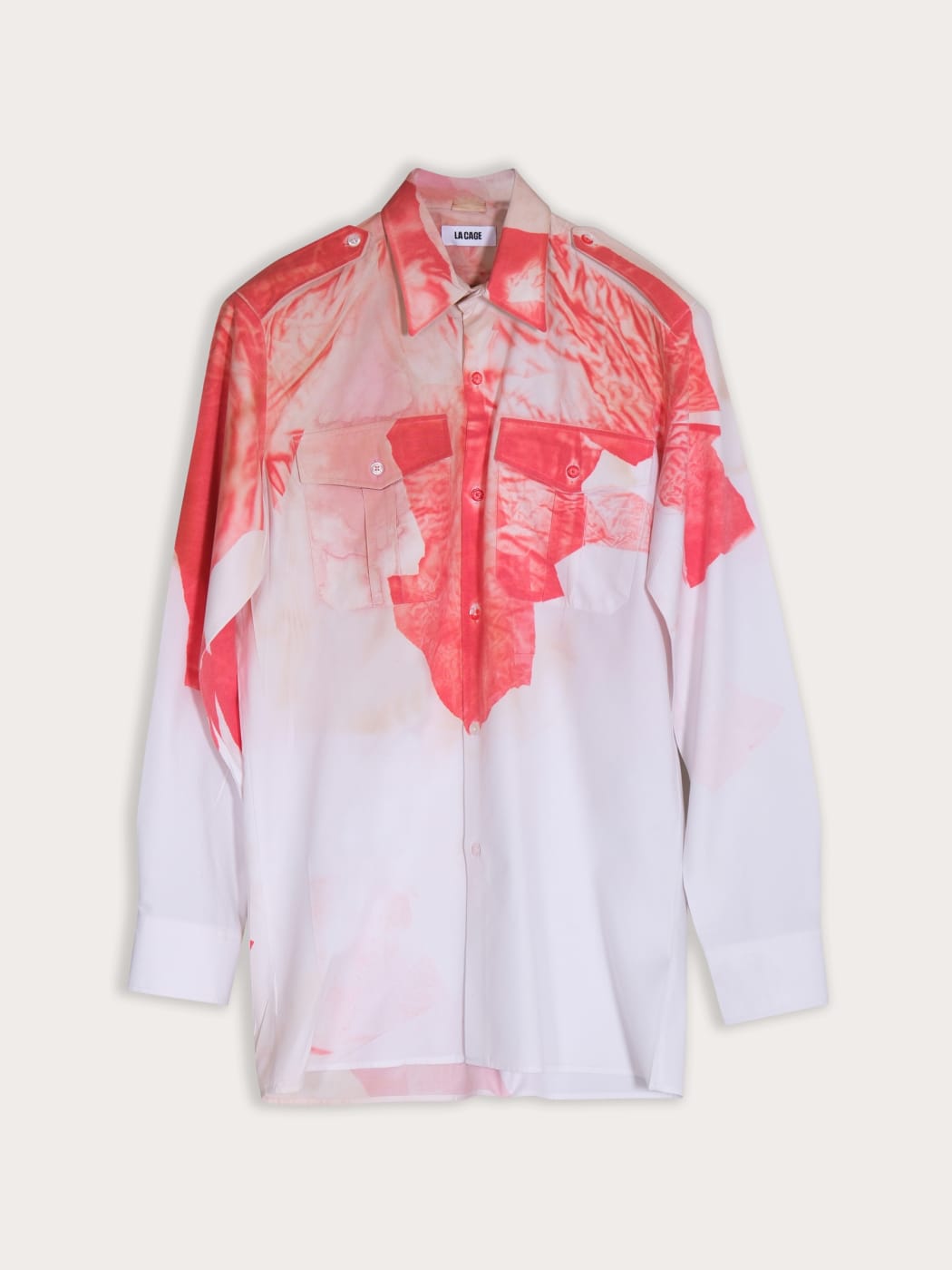 Photo principale du produit Chemise La Cage Blanche et Rouge à Imprimé  de la marque La Cage