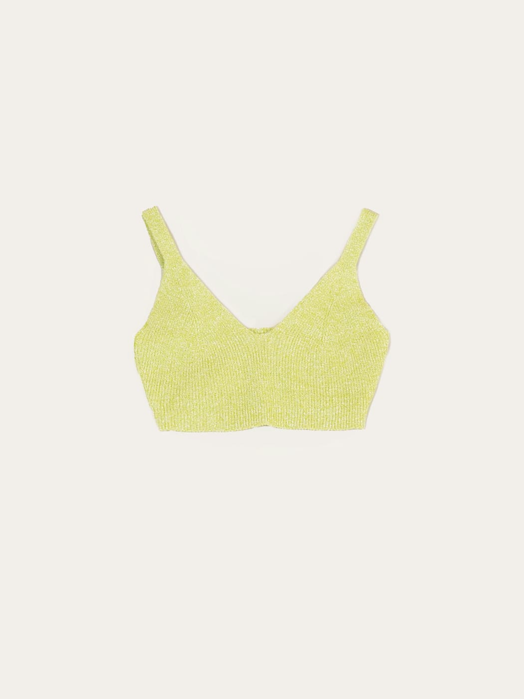 Photo principale du produit Crop Top Vert Citron en Maille de la marque Apparis