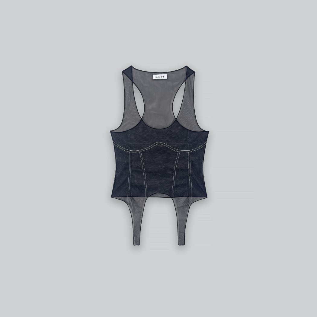 Photo principale du produit Débardeur transparent noir de la marque Esthé