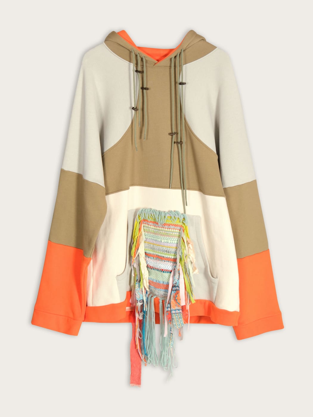 Photo principale du produit Hoodie Patchwork Kaki et Orange de la marque Murmaid