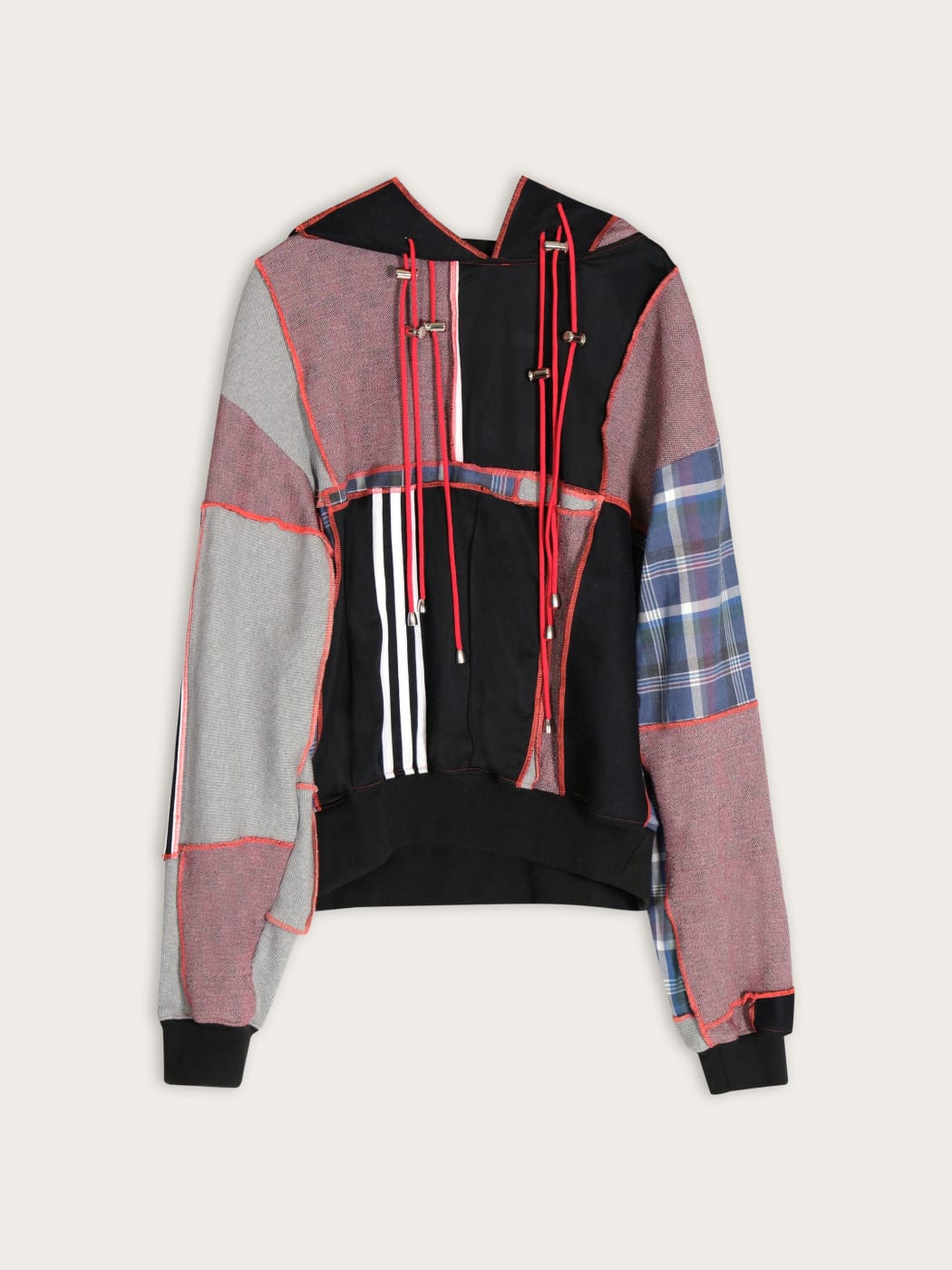 Photo principale du produit Hoodie Patchwork Noir et Rouge de la marque Murmaid