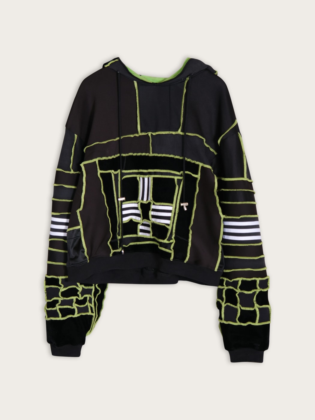 Photo principale du produit Hoodie Patchwork Vert et Noir de la marque Murmaid