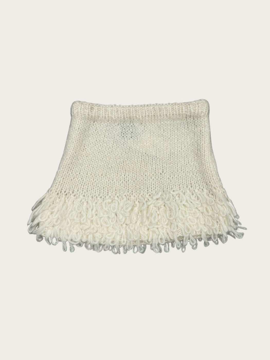 Photo principale du produit Jupe en laine blanche à boucles de la marque Dawn x Dare