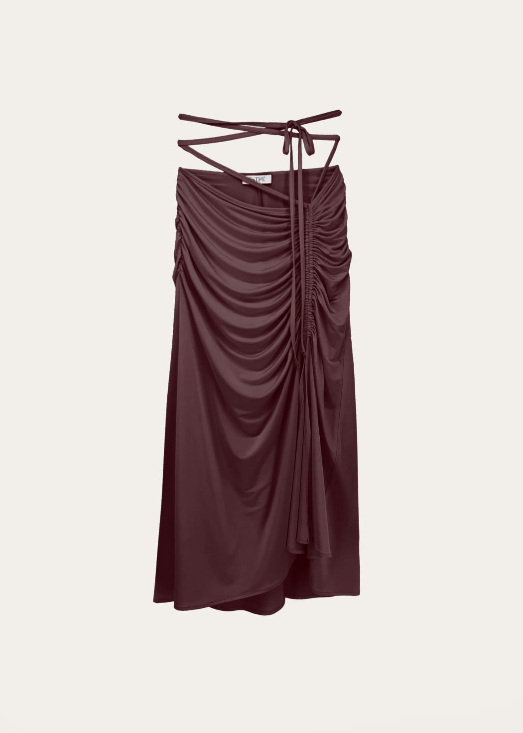 Photo principale du produit Jupe longue fluide marron ajustable de la marque Esthé