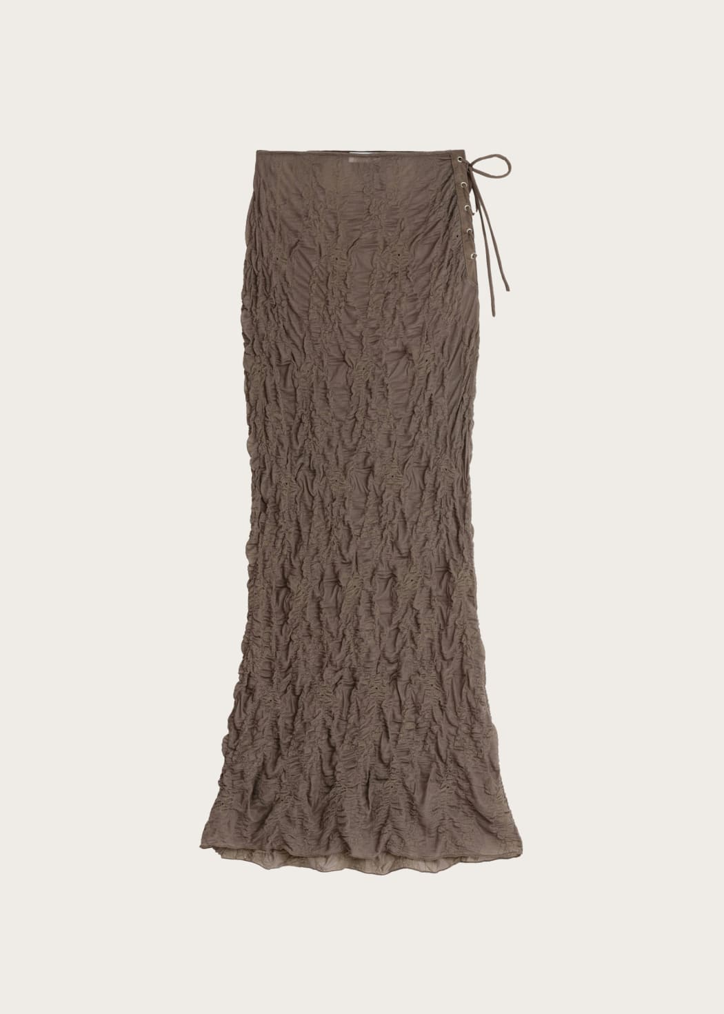 Photo principale du produit Jupe longue texturée transparente couleur taupe  de la marque Esthé