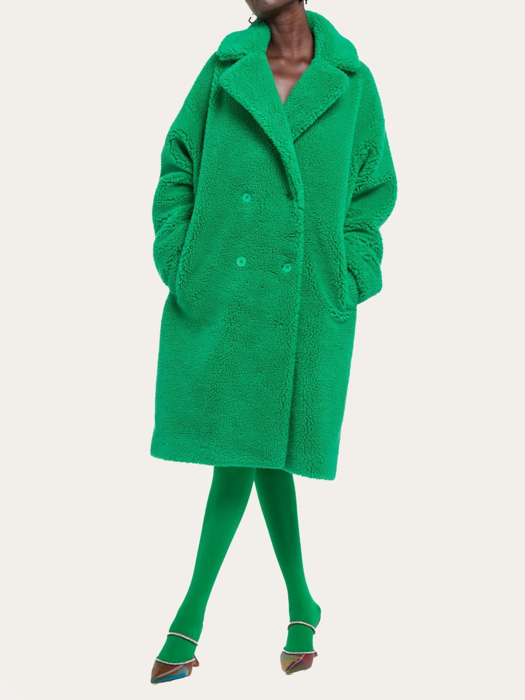 Photo secondaire du produit Manteau Vert Effet Peau de Mouton de la marque Apparis