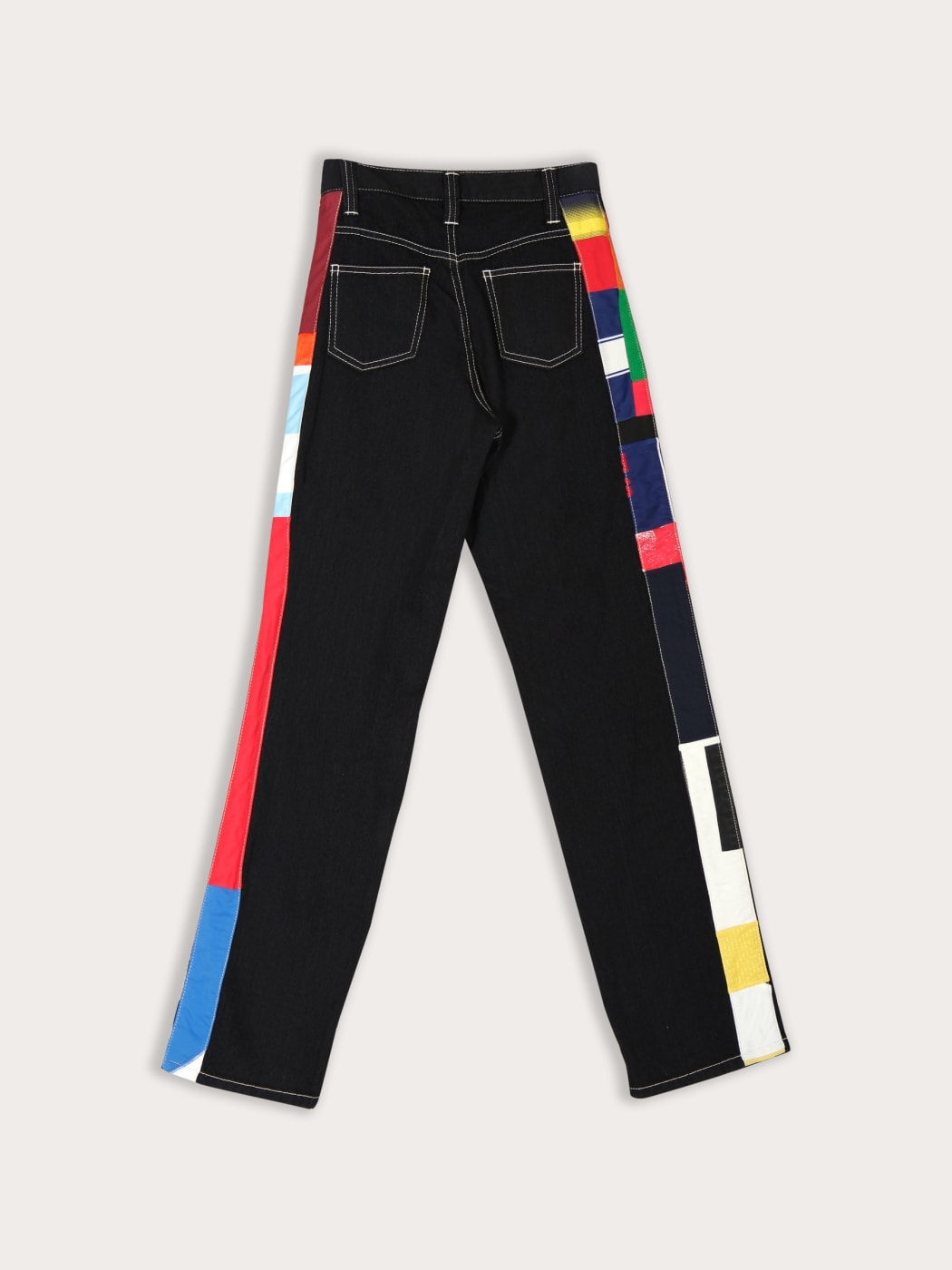 Photo secondaire du produit Pantalon Koché en Jean Noir à Bandes Colorées de la marque Koché