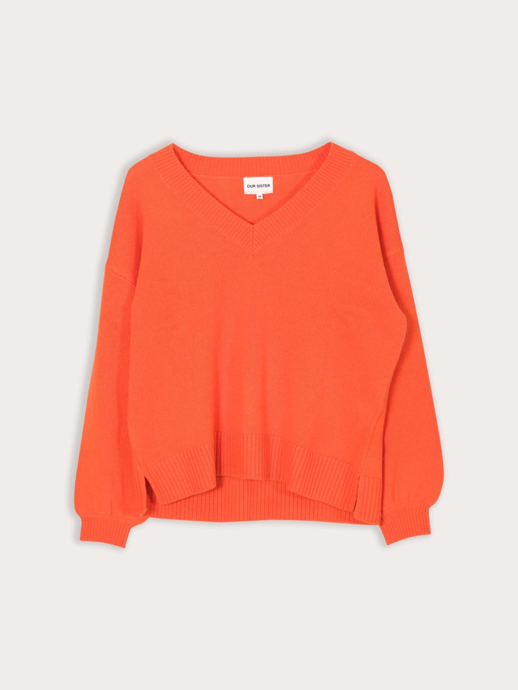 Photo principale du produit Pull Col V Manches Ballon Orange de la marque Our Sister
