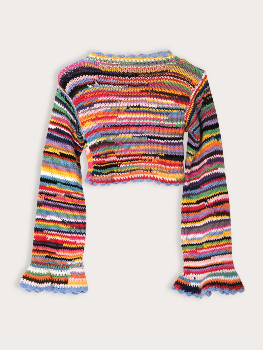 Photo principale du produit Pull crop en laine multicolore de la marque Kundalini Knitwear