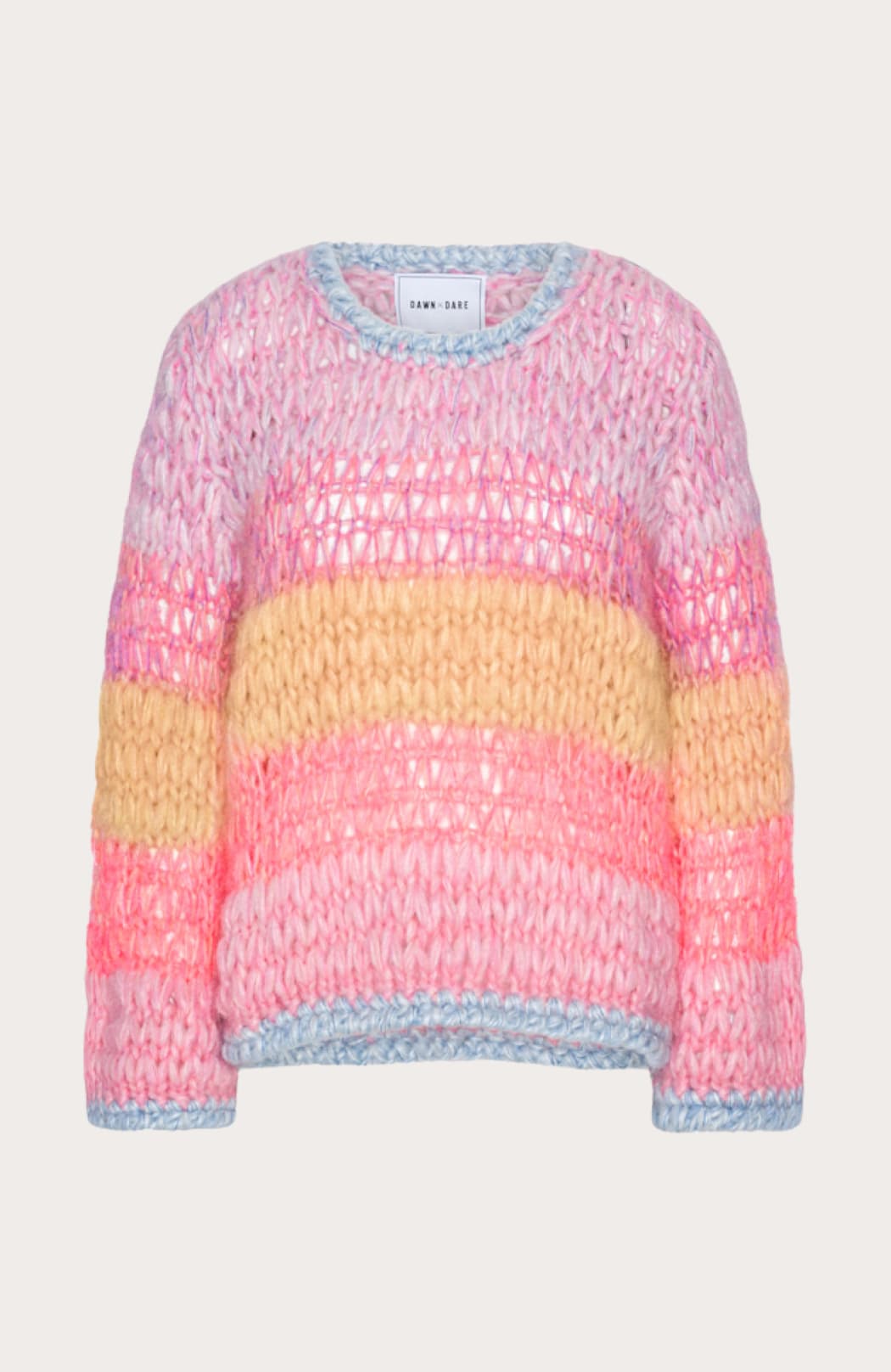 Photo principale du produit Pull en maille manches longues rose et orange de la marque Dawn x Dare