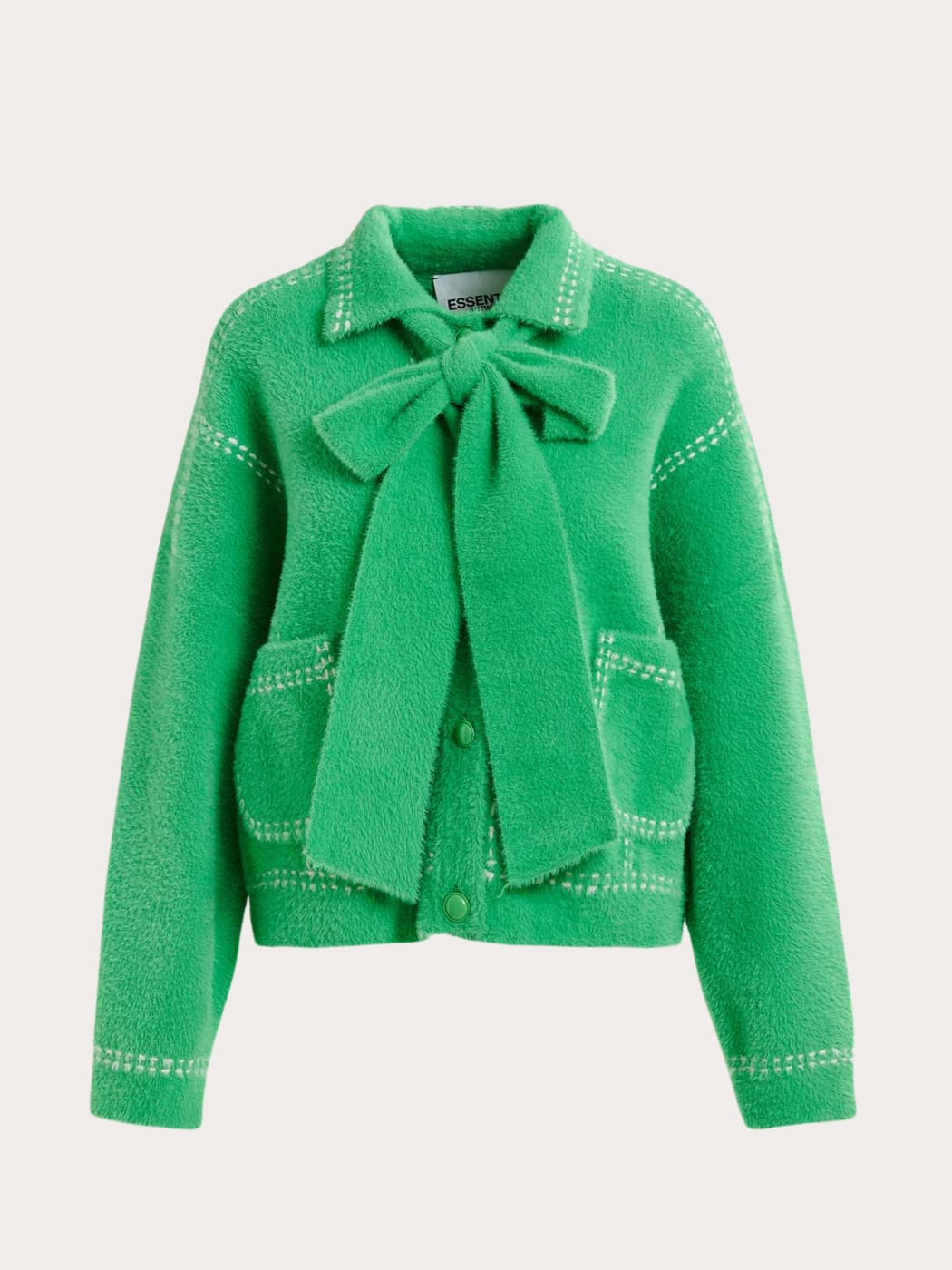 Photo principale du produit Pull oversize vert à surpiqûres  de la marque Essentiel Antwerp