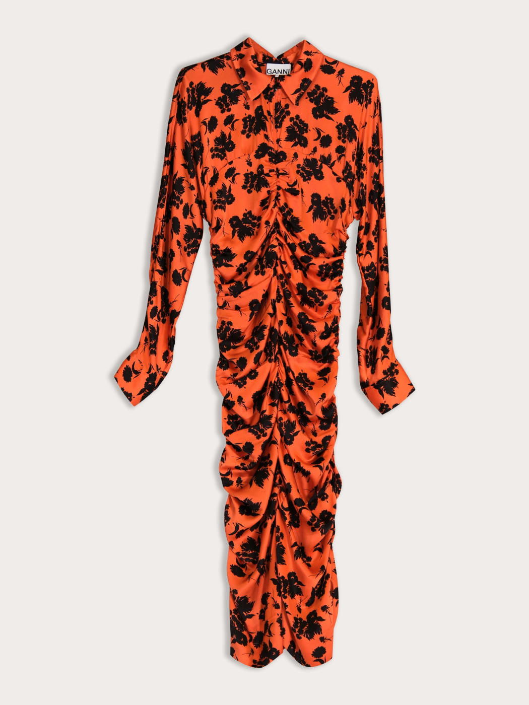 Photo principale du produit Robe Ganni Orange à Motif Fleuri   de la marque Ganni