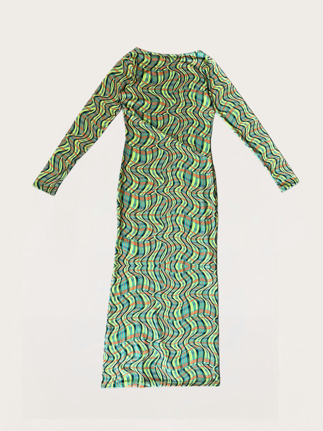 Photo secondaire du produit Robe longue verte à motifs de la marque Annaiss Yucra