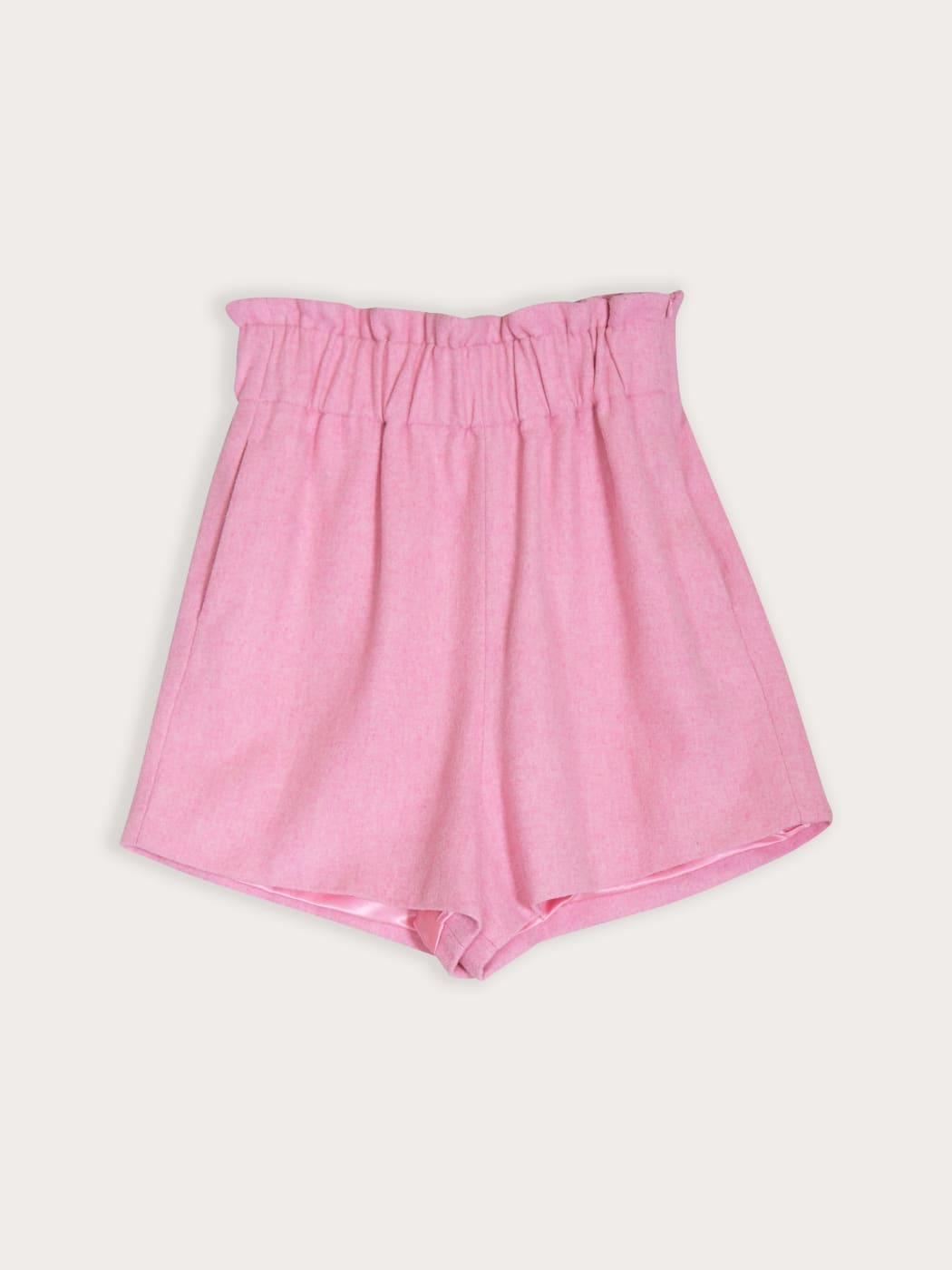 Photo principale du produit Short Rose Ganni Taille Haute en Laine de la marque Ganni