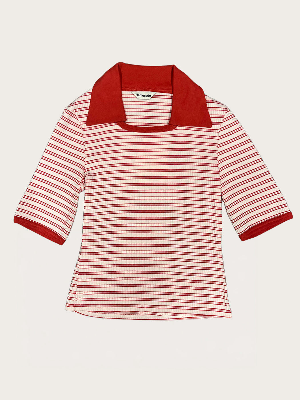 Photo principale du produit T-shirt Dany à rayures rouge et blanche de la marque Make My Lemonade