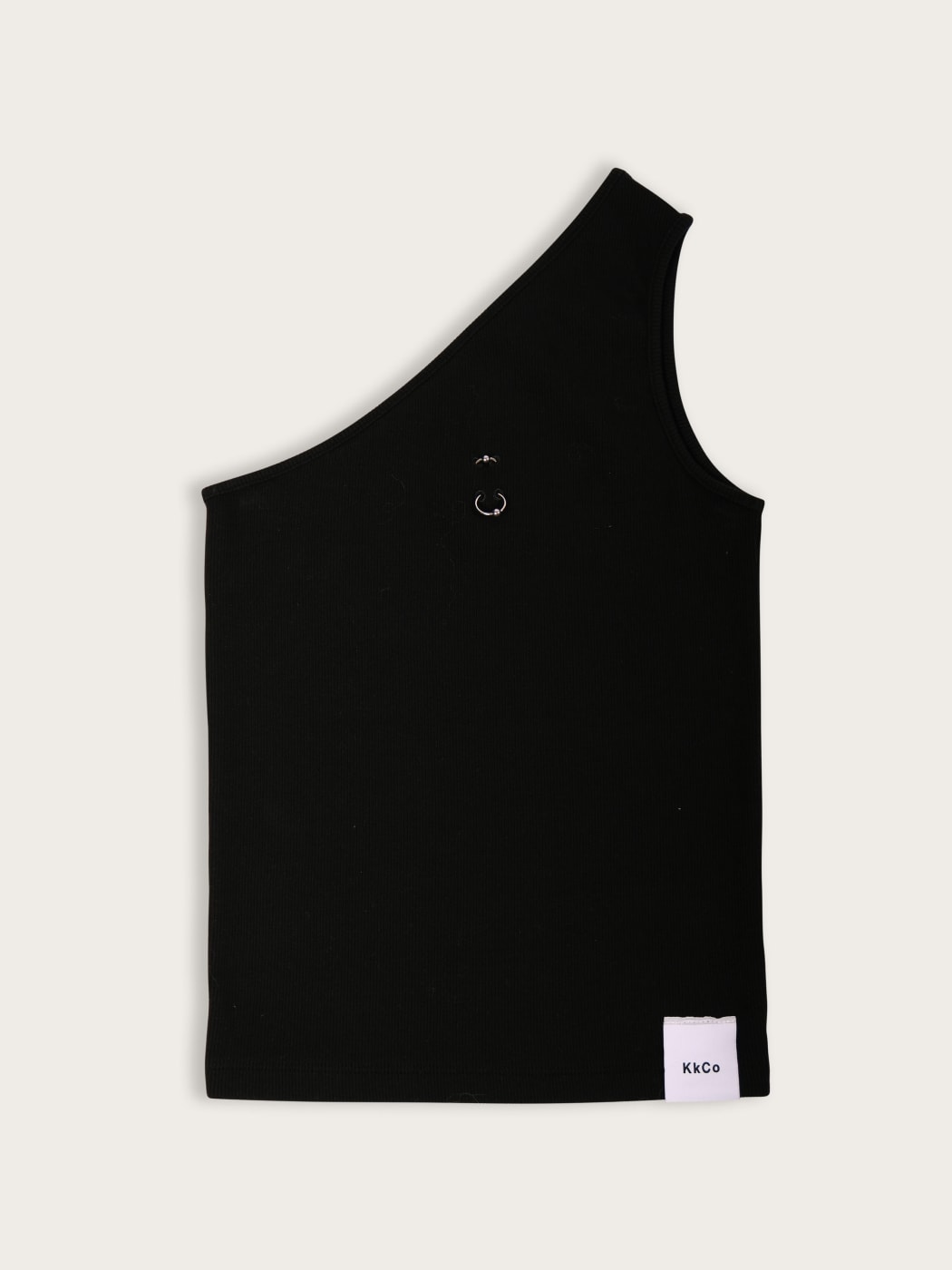 Photo secondaire du produit Top asymétrique noir à piercing de la marque KkCo