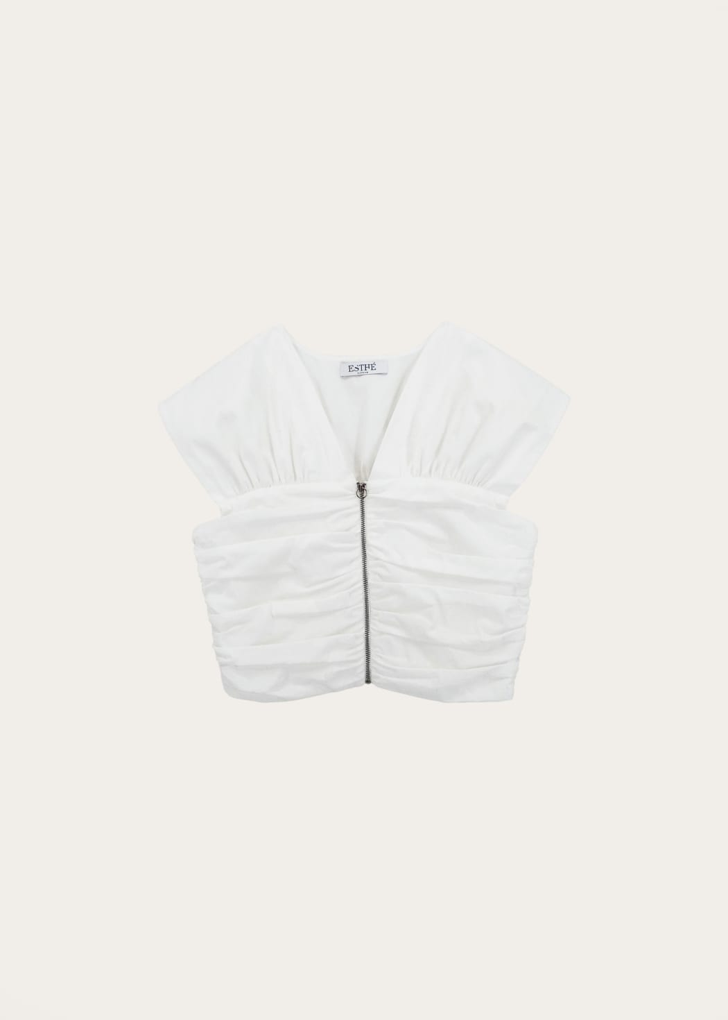 Photo principale du produit Top blanc drapé à zip  de la marque Esthé