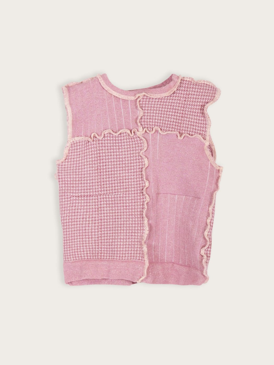 Photo principale du produit Top patchwork rose pailleté de la marque Mahaud