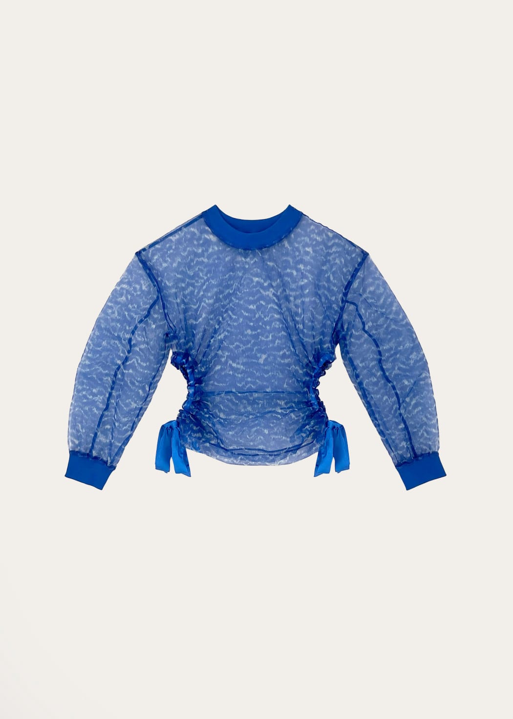 Photo principale du produit Top transparent cintré bleu à motifs transparent de la marque Esthé