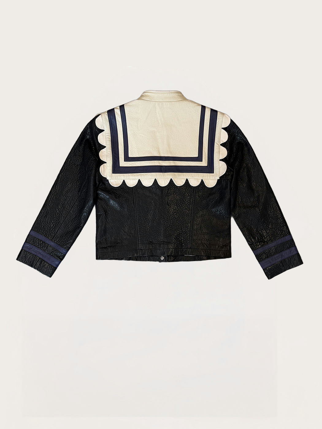 Photo secondaire du produit Veste en cuir bleu marine beige claire de la marque Stella Nova
