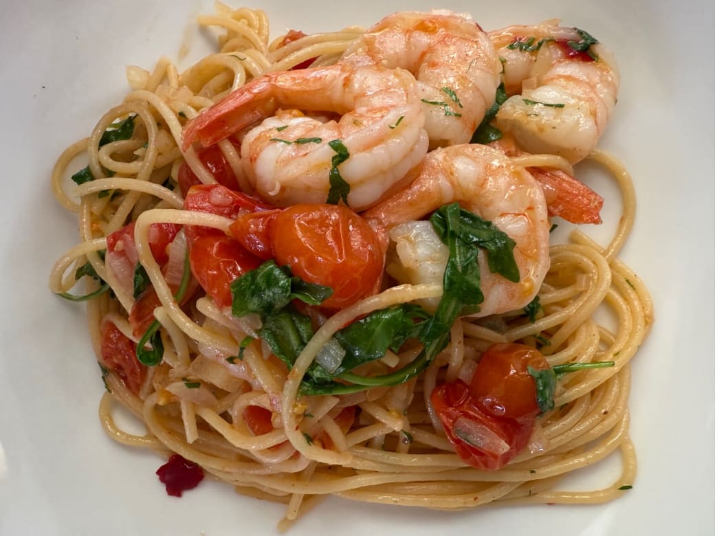Spaghetti Con Gamberi at Maggio's Cafe