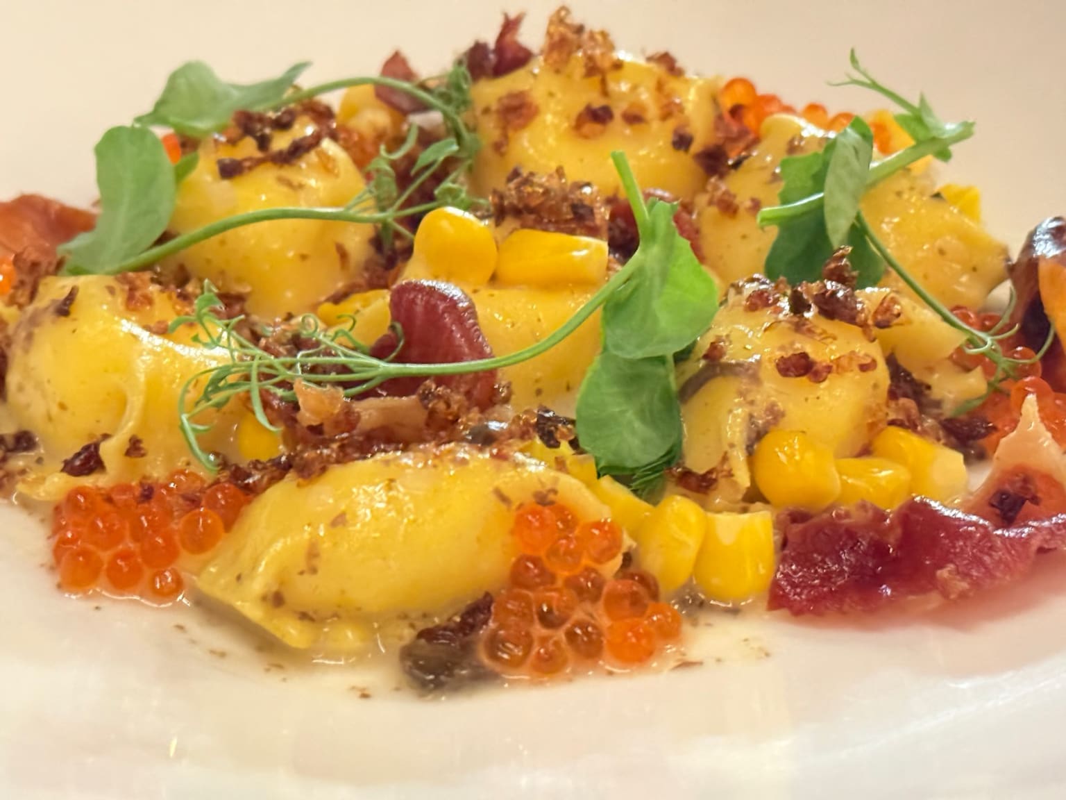 Corn Agnolotti at Senia