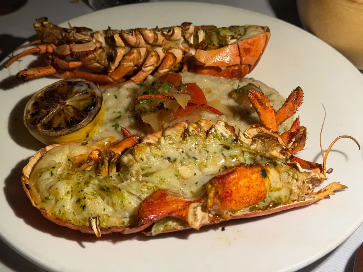 Live Lobster with Mushroom Risotto at Merriman's Kapalua