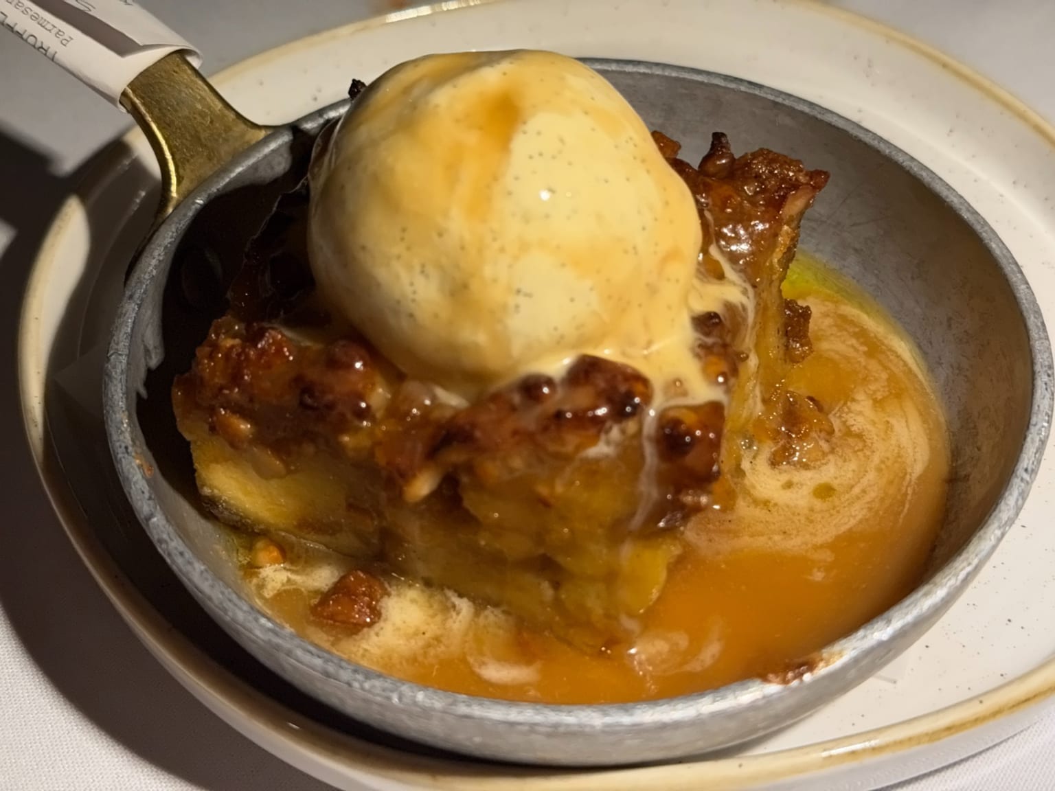 Pineapple Macadamia Nut Bread Pudding at Merriman's Kapalua