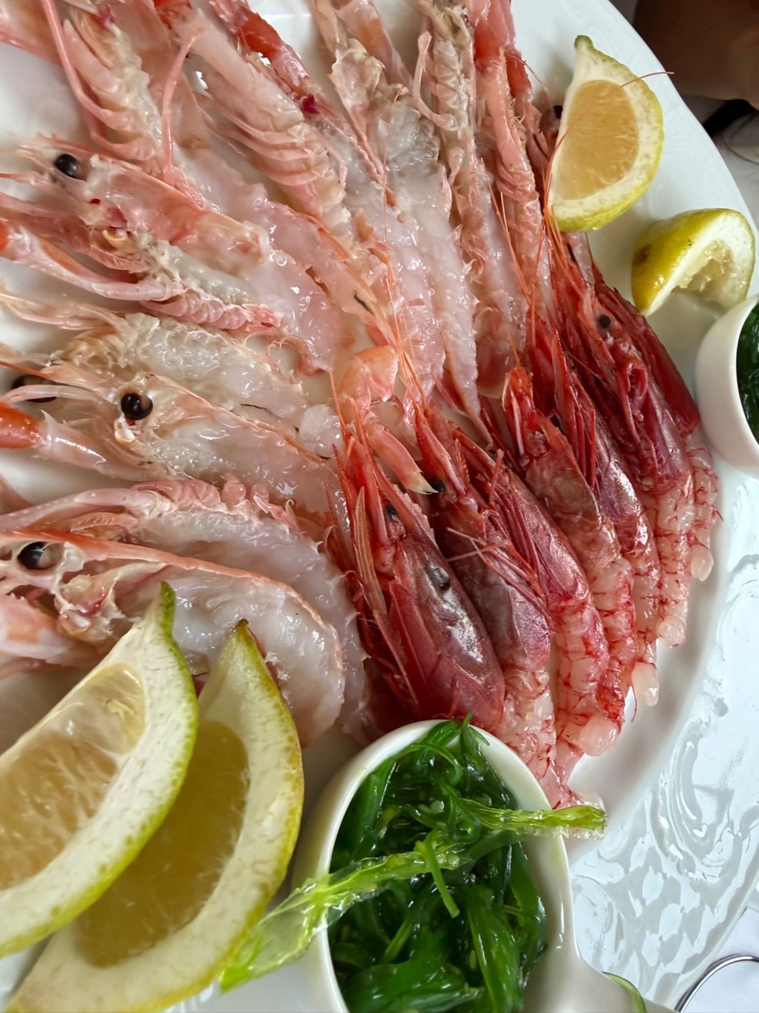 Langustine and Red Prawn Sashimi - Crudo at Ristorante Lo Storico in Como dal 1941