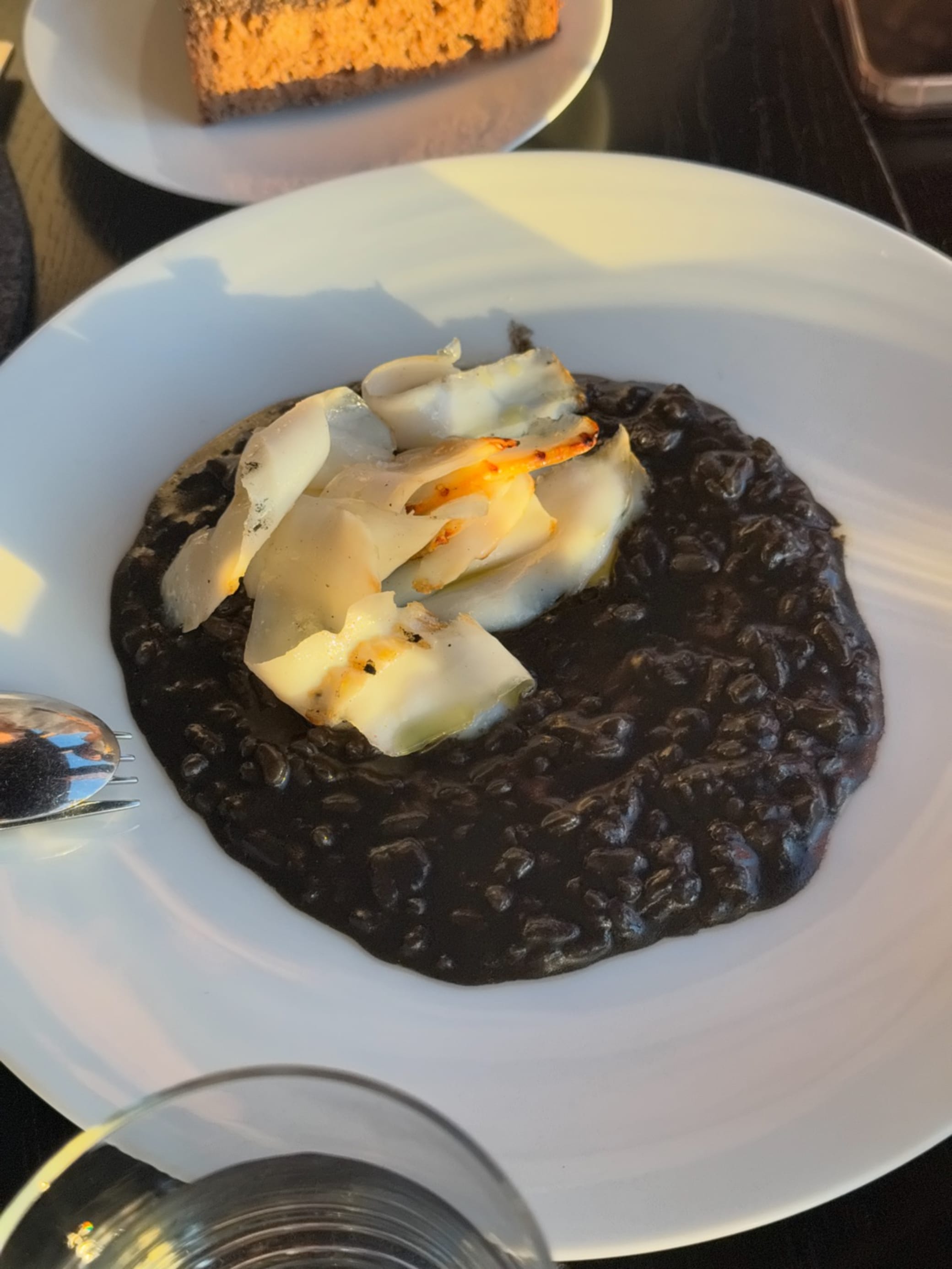 Loligo Squid with Ink Risotto at Infinity at Sydney Tower