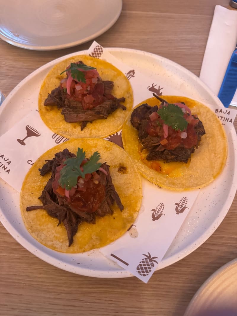 Beef Tacos at Baja Cantina (central)