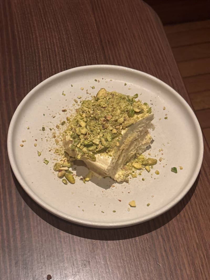 Pistachio White Chocolate Tiramisu at Folly's Bar & Bistro