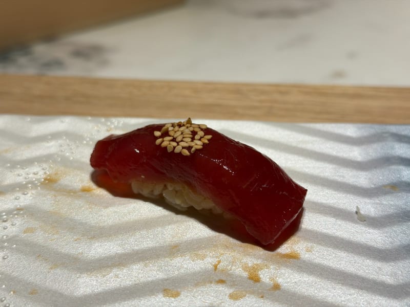 Southern Bluefin Tuna Akami Zuke - Tas at Getsushi Omakase