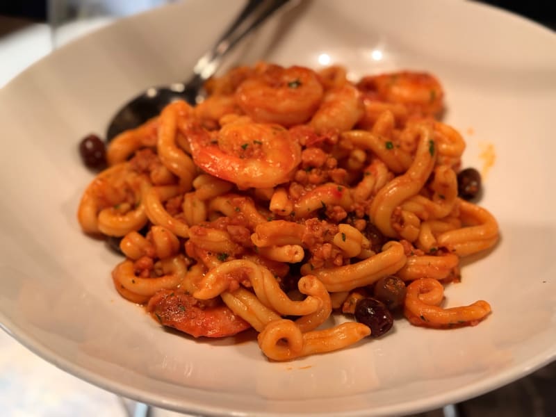 Strozzapreti Prawn Pasta at Otto Ristorante