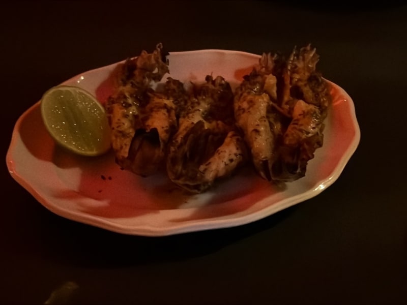 Grilled Prawns with Sea Urchin Butter at Attenzione Food & Wine