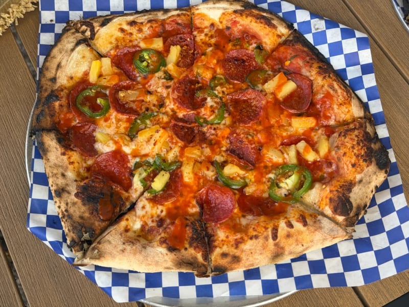 Hot Hawaiian Pizza at Jax Wood Fired Pizza - Sharks Cove