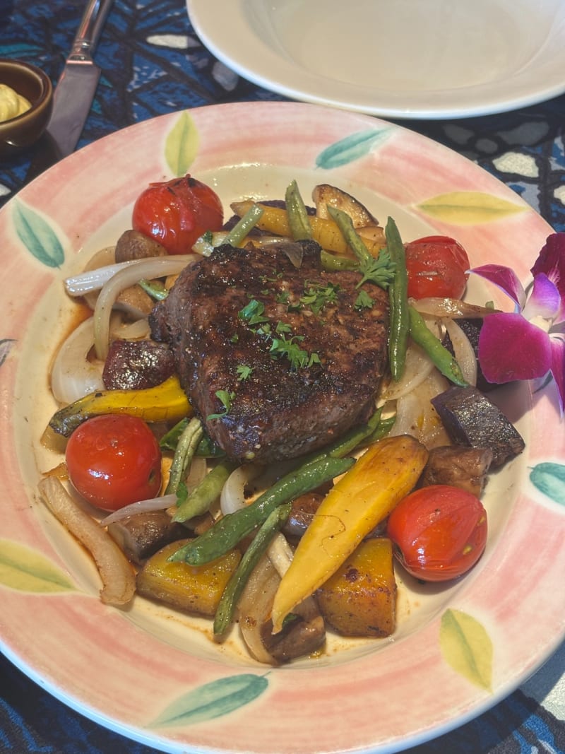 Kalbi Ribeye Steak with Sautéed Hamakua Mushrooms at Mama's Fish House